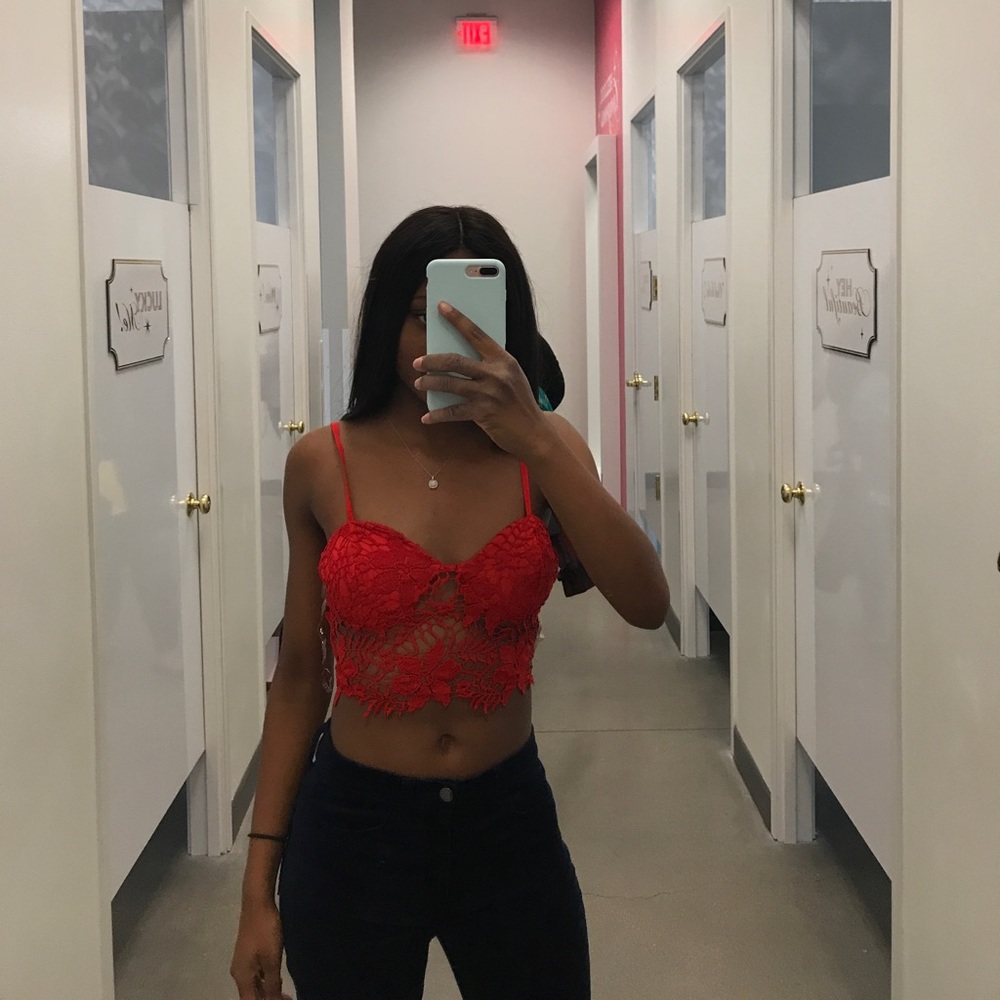 Red crop top